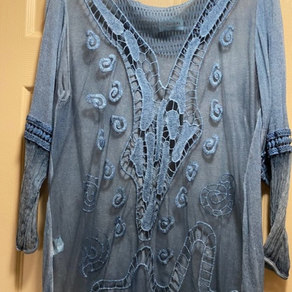 Blue Scandal Paris sheer blue blouse